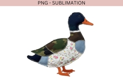 Patchwork Duck PNG Sublimation | Rustic Fabric Duck Clipart Product Image 2