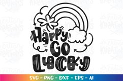St Patrick&#039;s Day svg Happy go lucky Product Image 2