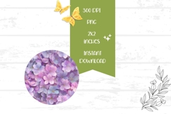 Flowers Earrings Print, Purple Hydrangea Round Earrings Product Image 2