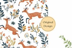 Cute Deer Pillow Case Design, Floral Pillowcase Sublimation Product Image 2