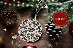 Floral Christmas Gift Tag, Embroidery Christmas Ornament Product Image 2