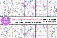 Pastel Gingham Seamless Patterns JPG Product Image 1