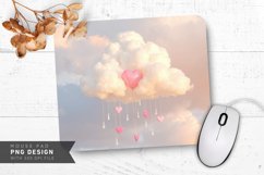 Heart Rain Clouds Mouse Pad PNG Design Product Image 1