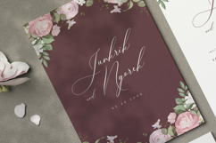 beautiful wedding card invitation with roses flower wreath Product Image 2