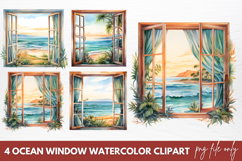 Ocean Window Watercolor Clipart Product Image 1