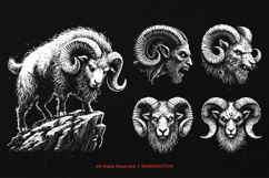 10 Bundle Dark Art Aries Zodiac Goat Baphomet Occult Tattoo Product Image 3