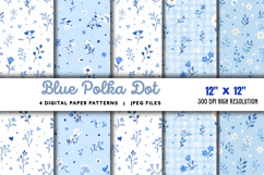 Blue Polka Dot Digital Paper JPG Product Image 1