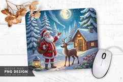 Santa&#039;s Woodland Christmas Adventure Mouse Pad PNG Design Product Image 1