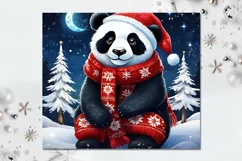 Christmas Panda | 6 Xmas Skinny Tumbler Sublimation Designs Product Image 2
