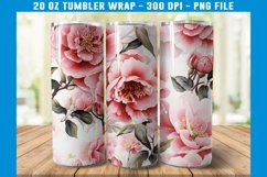 Peony Flowers Tumbler Wrap| Flower Tumbler Sublimation Product Image 2