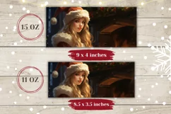 Christmas Girl Mug Wrap Design, Christmas Girl Coffee Cup Product Image 2