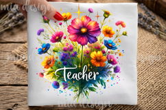 Floral Teacher PNG - Teacher Appreciation Sublimation Product Image 1