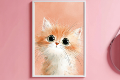 Pastel Cat Illustration | Nursery Wall Art Product Image 1