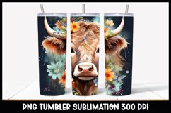 Highland Cow Tumbler Sublimation I Spring Cow Tumbler Product Image 1