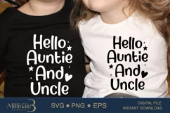 Hello Auntie And Uncle SVG PNG Sublimation |New Born Baby Product Image 2