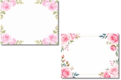 Watercolor Rose Flower Frame Backgrounds Product Image 2