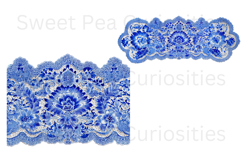 Blue Toile, Ephemera, PNG, Clipart, Junk Journal, flowers Product Image 2