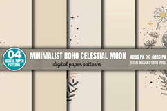 Minimalist Boho Celestial Moon Background Paper PNG Product Image 3