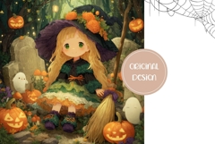 Halloween Backgrounds, Halloween Witch Digital Papers PNG Product Image 2