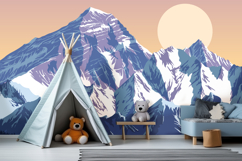 vector morning in beautiful mountains with river Product Image 2