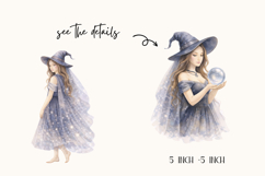 Witch Watercolor Clipart PNG, Mystic Witch Product Image 2