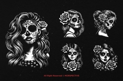 10 Bundle Dark Art Chichano Skull Girl Sugar Woman Mexicana Product Image 3