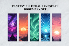 Fantasy Celestial Landscape Bookmark Set,Cosmic Galaxy Book Product Image 2