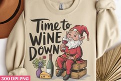 Time to wine down PNG, Wine Lover Sublimation PNG Product Image 2