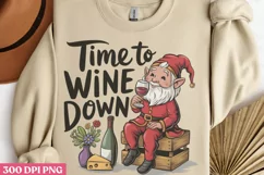 Time to wine down PNG, Wine Lover Sublimation PNG Product Image 2
