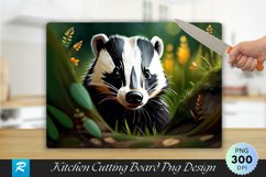 Cute Badger Cutting Board Sublimation Design Product Image 1