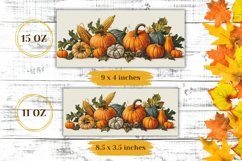Autumn Mug Wrap Design, Harvest Pumpkin Mug Sublimation PNG Product Image 2