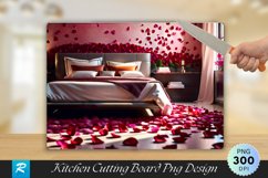 Bedroom with Rose Cutting Board Sublimation Design Product Image 1