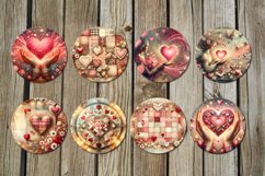 Valentine Shabby chic | 8 Sublimation round earring designs Product Image 2