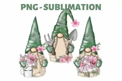 Spring Gnome Png | Sublimation Design | Trio Garden Gnome Product Image 2