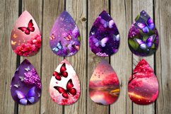 Lilac bush &amp; sakura | 8 Teardrop earring sublimation designs Product Image 2