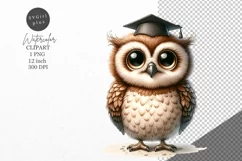 Owl clipart, Teacher clipart, Watercolor animals Product Image 1