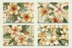 Plumeria Floral Plaid Cutting Boards sublimation Designs Product Image 2