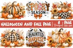 Coquette Patchwork Fall Pumpkin PNG, Trending Halloween PNG Product Image 1