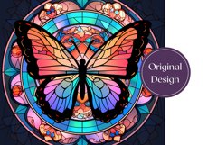 Butterfly Tumbler Template, Stained Glass Butterfly PNG Product Image 2