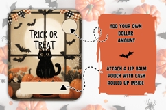 Trick or Treat Money Card, Printable Halloween Black Cat PNG Product Image 2