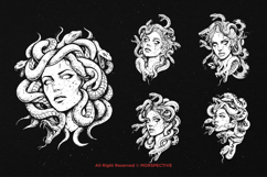 10 Bundle Dark Art Medusa Women Snake Head Mythology God Product Image 3
