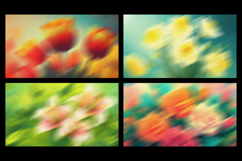 Vibrant Bloom Floral Blur Grain Backgrounds Product Image 2