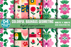 Colorful Bauhaus Geometric Digital Paper Background Bundle P Product Image 3