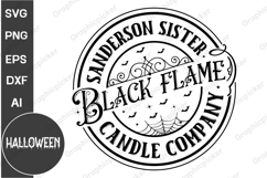 Farmhouse Halloween PNG SVG | Halloween Round Sign SVG PNG Product Image 1