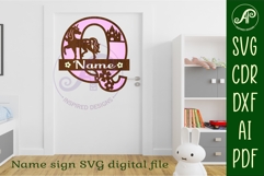 Unicorn Capital Monogram Letter name sign Q SVG Product Image 2