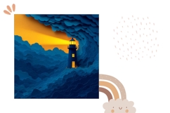 3D Lighthouse Pillow Sublimation, 3D Sea Pillow Case Product Image 2