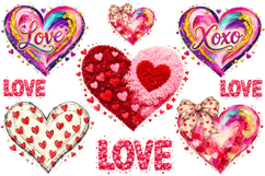 Colorful Brushstroke Valentines PNG, Valentines Day Heart Product Image 2