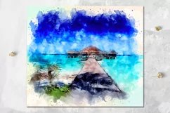 Watercolor Beach life | 8 Skinny Tumbler Sublimation designs Product Image 2
