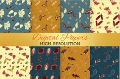 Leaves Digital Paper Patterns, Leaf, safari backgrounds Product Image 2