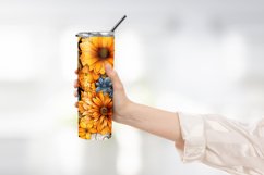 Skull and flower watercolor tumbler wrap sublimation Product Image 2